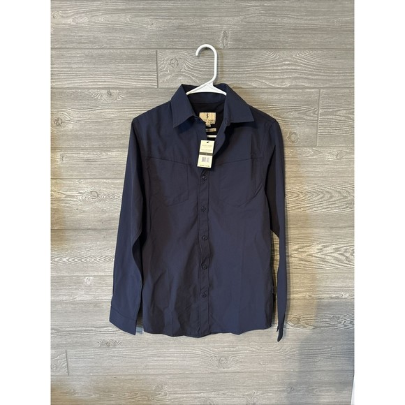 SCOTT JAMES  Long Sleeve Shirt‎ - Men, Navy Blue, Size Small - SJBS-42006-LS - Picture 1 of 5